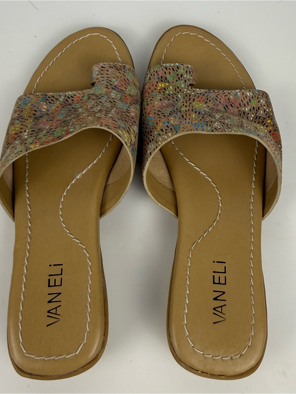 VANELI TALLIS Slides Sandals Women's 7 M Rainbow Leather Toe Loop Padded Insole - Picture 6 of 8